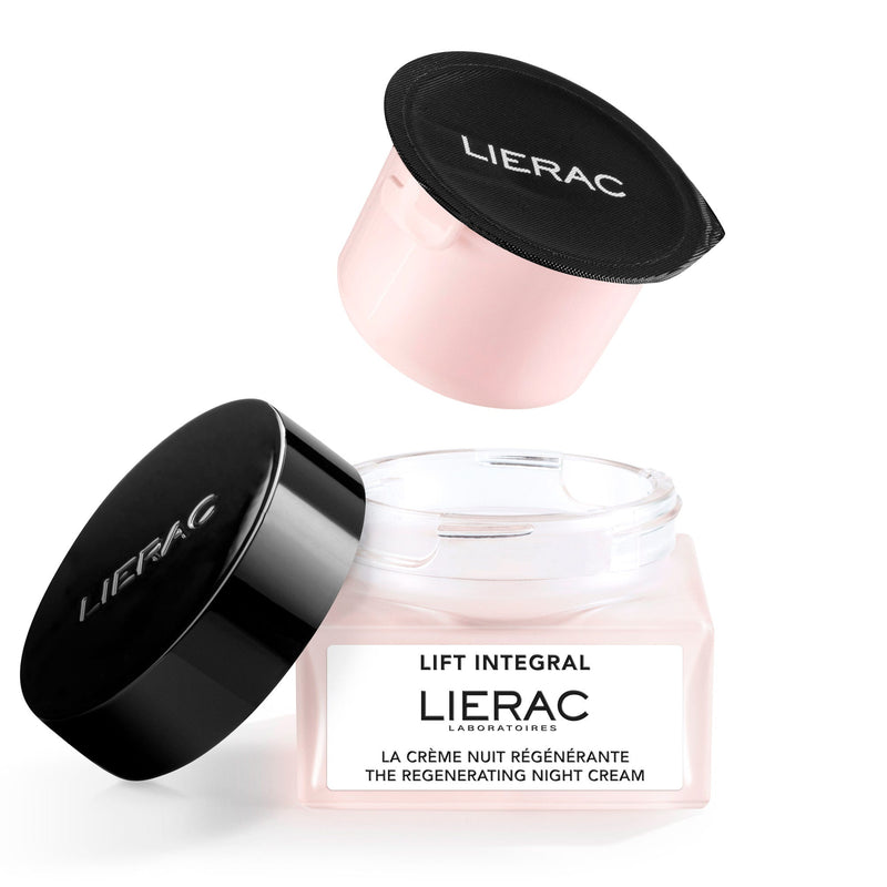 Lierac Lift Integral Night Cream Refill, Rich Firming Moisturizer, Rose RNA, Black Tulip, Hyaluronic Acid, 50ml