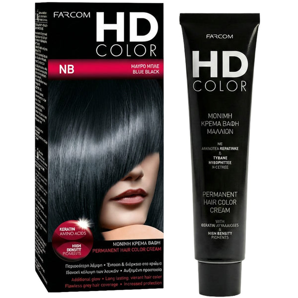 Farcom HD Hair Color Cream Permanent Blue Black