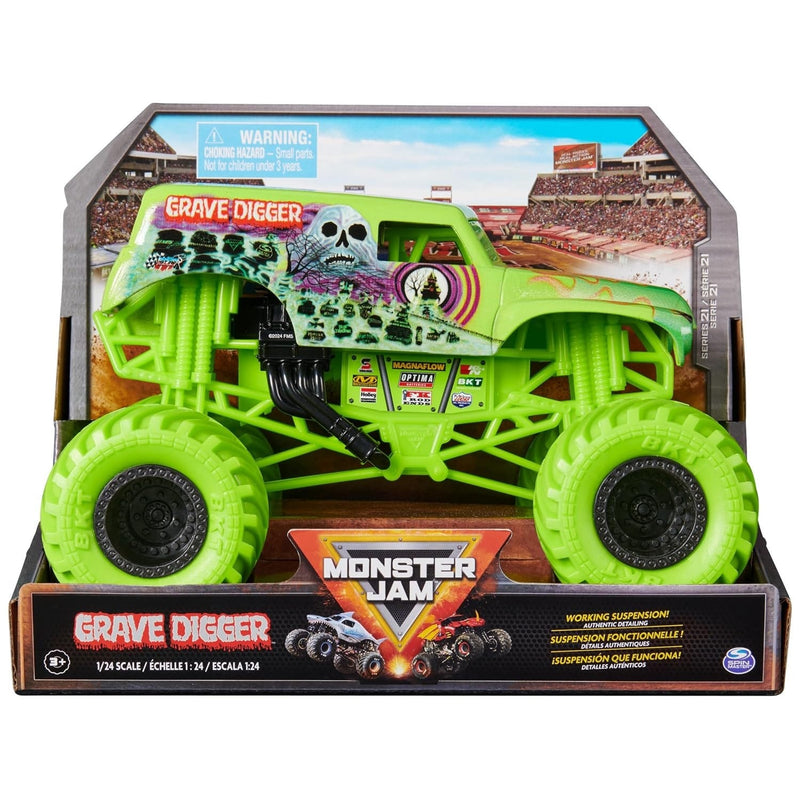 Monster Jam Grave Digger M23 1:24 Scale Die-Cast Monster Truck with Working Suspension