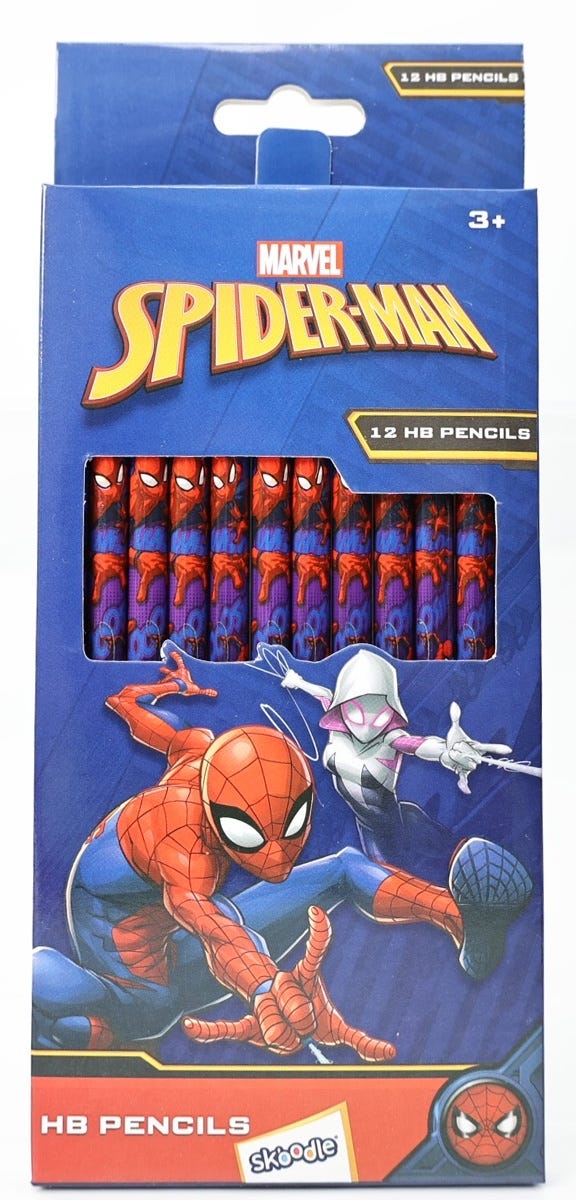 Marvel Spider-Man HB Pencils, Smooth Writing and Drawing, 12 Count