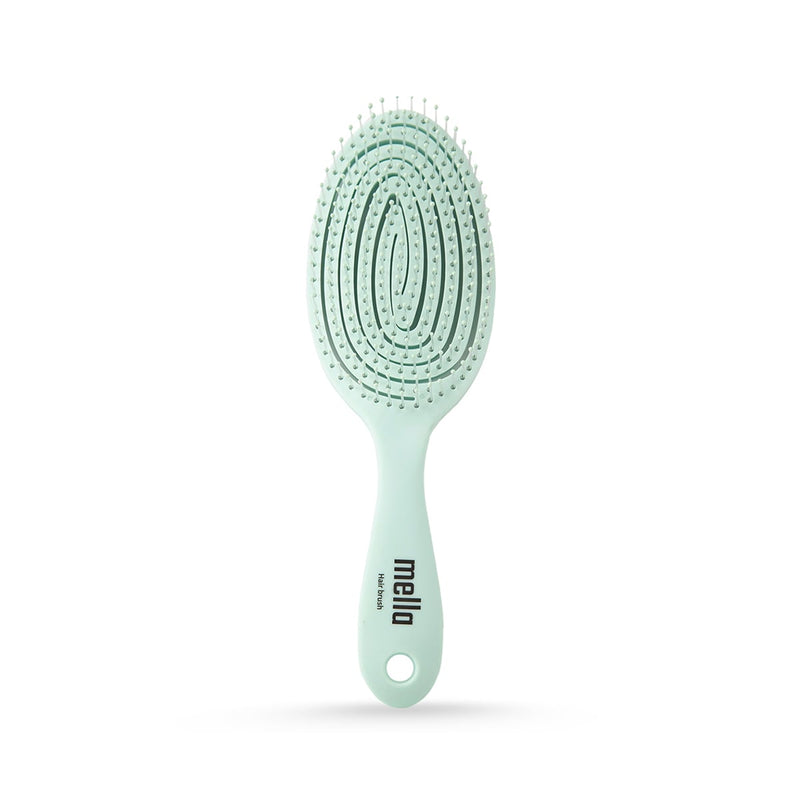 Mella Detangling Hair Brush Soft Flexible Bristles Lite Green