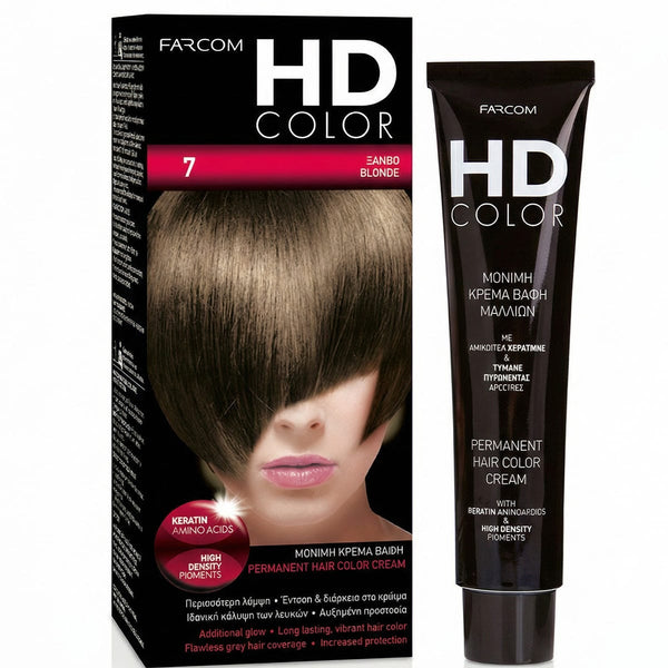 Farcom HD Hair Color Cream Keratin Amino Acids Blonde No. 7