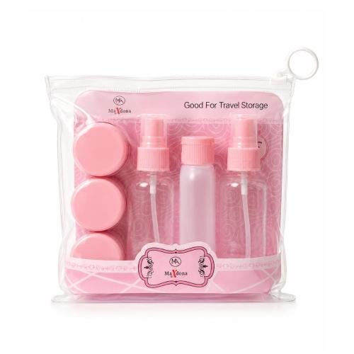 Max Donna Clear Travel Toiletries Set, 6-Piece Plastic Container Kit