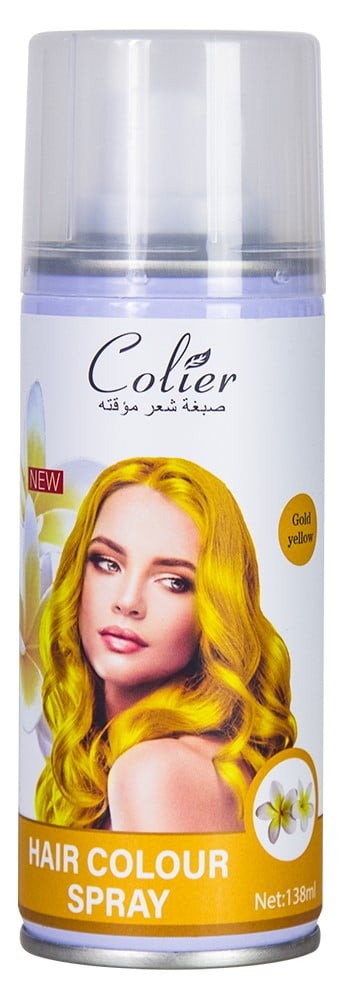 Colier Hair Colour Spray Temporary Hair Color Gold Yellow