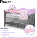Lionelo Flower 2-in-1 Travel Baby Bed Playpen Flamingo Pink