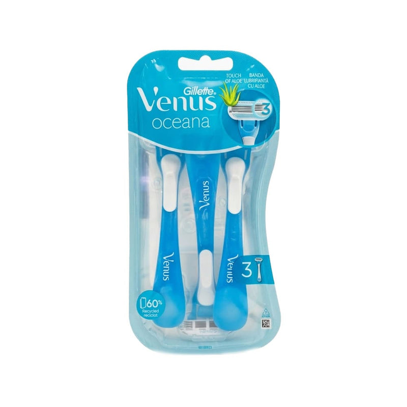 Gillette Venus Oceana Women's Razors 3-Blade Aloe Vera Lubrication Strip 3 Pack