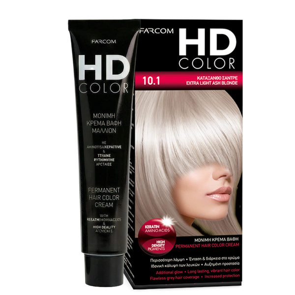 Farcom HD Hair Color Cream Keratin Amino Acids No. 10.1 Extra Light Ash Blonde