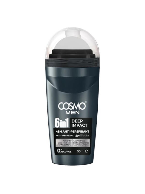 Cosmo Deep Impact 6-in-1 Deodorant for Men, Alcohol-Free, 50 ml