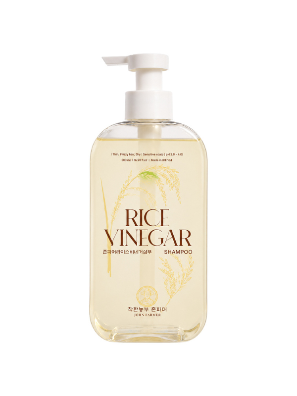 John Farmer Rice Vinegar Shampoo Pump Formula for Fine, Frizzy Hair 500ml