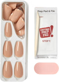 KISS Impress Color Press-On Nails Medium Coffin Latte IMC506C