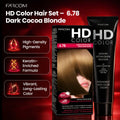 Farcom HD Hair Color Cream Dark Cocoa 6.78 Keratin Amino Acids High-Density Pigments