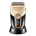 Kemei KM-3209 Rechargeable Facial Hair Trimmer, Floating Head, Stainless Steel Blade, Cordless Grooming Tool
