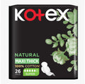 Kotex Natural Maxi Protect Thick Cotton Sanitary Pads, 26 Pieces