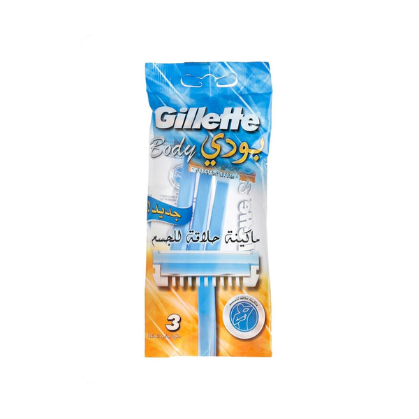 Gillette Body Razor 3 Count, Three-Blade Disposable Razors with Pivoting Head and Lubrastrip