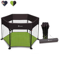 Lionelo Roel Hexagonal Play Yard Folding Air Mesh Green Limon