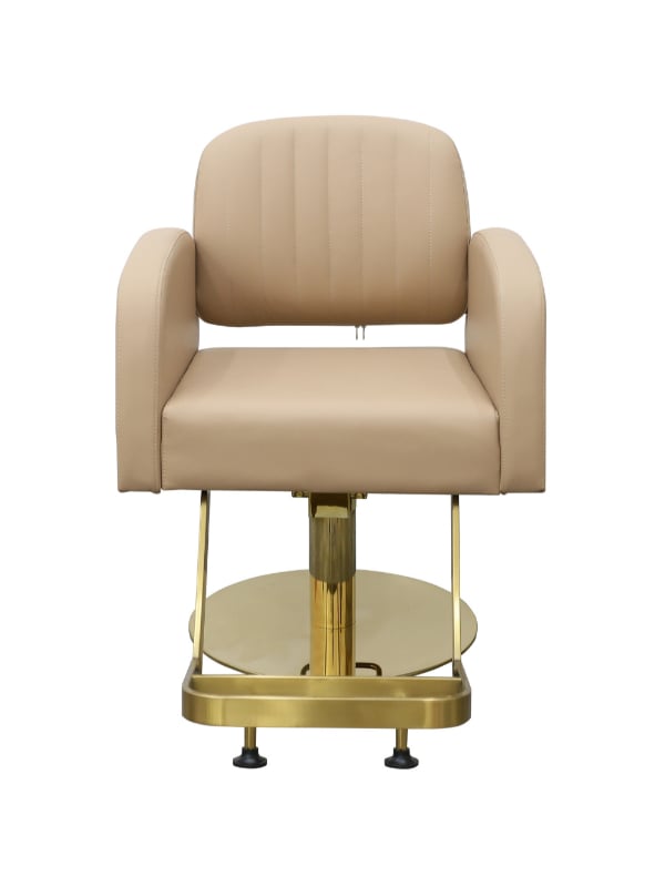 Salon System Ladies Hydraulic Hair Styling Chair Beige Gold Base Model G8268