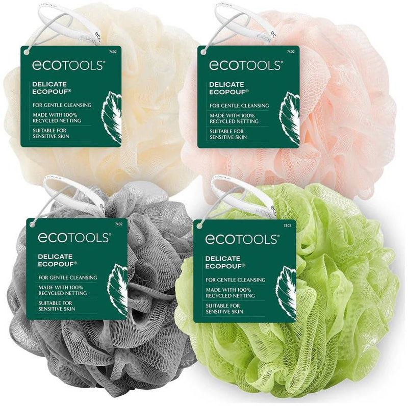 EcoTools Delicate EcoPouf Bath Sponge Soft Recycled Netting Vegan 1 Count