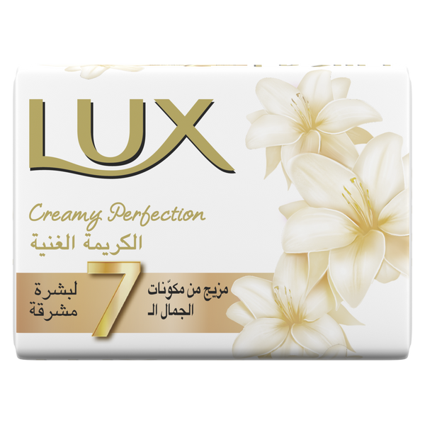 Lux Creamy Perfection Soap Bar Swiss Moisturisers White Floral Fragrance 120 g