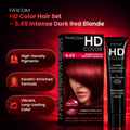 Farcom HD Hair Color Cream Keratin Amino Acids Intense Dark Red Blonde 6.65