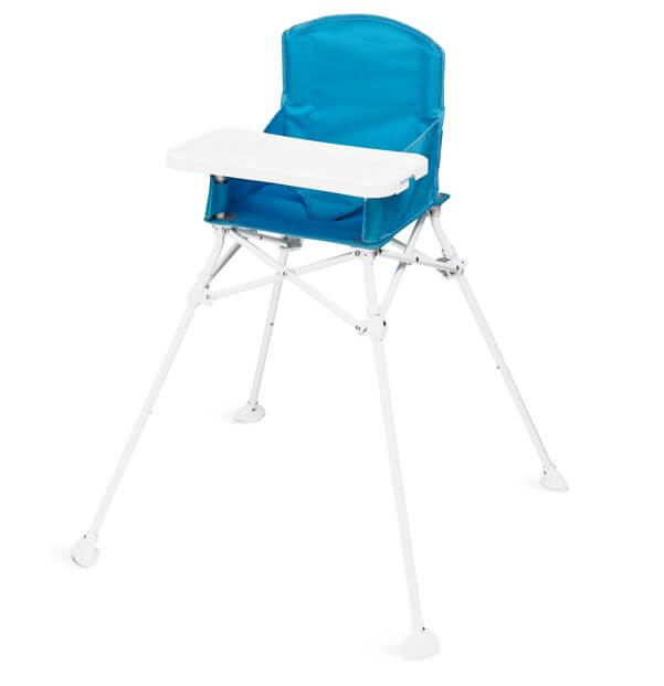 Regalo My Portable High Chair with Tray, Foldable Blue Feeding Chair