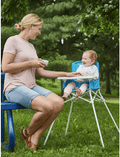 Regalo My Portable High Chair with Tray, Foldable Blue Feeding Chair