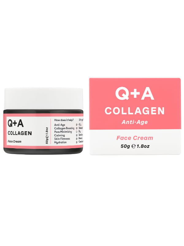 Q+A Collagen Face Cream Rich Hydrating Plant-Based Collagen Magnesium PCA Shea Butter 50 g