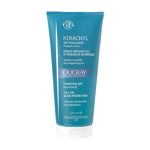 Ducray Keracnyl Foaming Gel Blemish-Clearing Cleanser for Breakout-Prone Skin 200 ml
