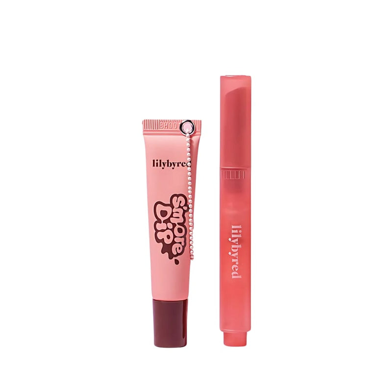 Lily by Red Creamy Matte Lipstick and Lip Balm Set 03 Fig in Caramel
