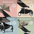 Stokke YOYO3 Stroller Black Frame with Taupe 6+ Color Pack, Compact Travel Stroller