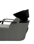 System Salon G18D89 Gray Shampoo Chair with Black Ceramic Basin