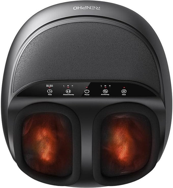 RENPHO FM059 Foot Massager with Heat, Shiatsu Massage, Air Compression, Black