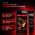 Farcom HD Hair Color Cream Keratin Amino Acids Light Golden Chocolate 7.73