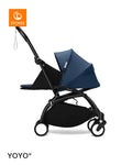 Stokke YOYO3 Newborn 0+ Compact Travel Stroller, Black Frame, Blue, Birth to 4 Years