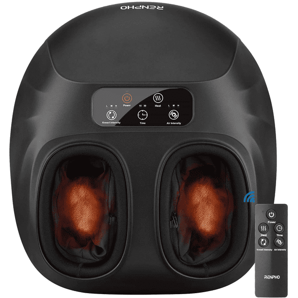 RENPHO FM059R-H Foot Massager With Heat, Shiatsu Kneading, Remote Control, Black