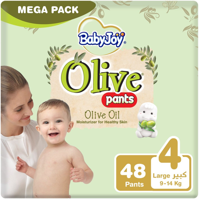 Baby Joy Olive Pants Size 4 Diapers Mega Pack 48 Count