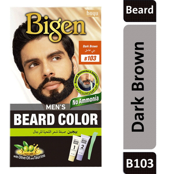 Bigen Men's Beard Color Kit Non-Drip Cream Dark Brown B103 1 Pc