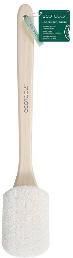 EcoTools Bamboo Loofah Bath Brush Ergonomic Handle Body Exfoliating Brush, 1 Count