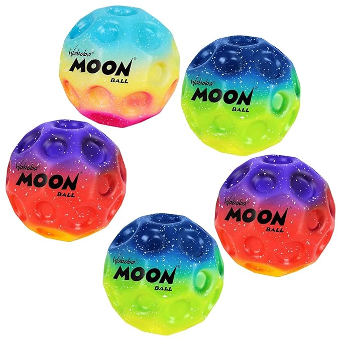 Waboba Gradient Moon Ball Bouncing Balls, Assorted Colors, Set of 5