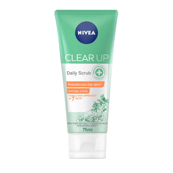 NIVEA Clear Up Facial Scrub Exfoliating Formula with Salicylic Acid and Hyaluronic Acid