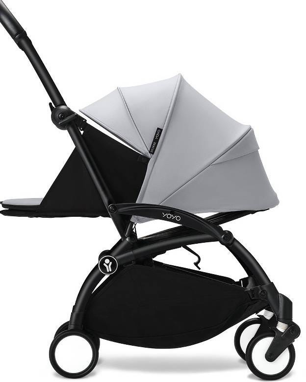 Stokke YOYO3 Newborn Stroller 0+ Black Frame, Stone, Newborn Pack and 6+ Seat