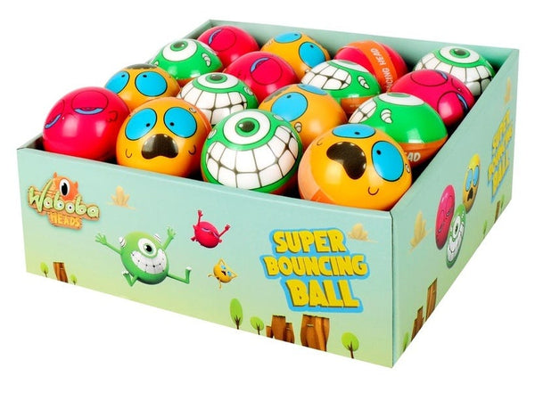 Waboba Heads Bounce Ball Bulk Display Box, High-Bouncing Easy-Catch Balls, 60 mm, 32 Pieces