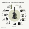 Stokke YOYO3 Black Frame Newborn Shell Stroller Bassinet, Olive