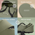 Stokke YOYO3 Black Frame Newborn Shell Stroller Bassinet, Olive