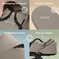 Stokke YOYO3 Newborn Shell Stroller Bundle Black Frame Taupe Bassinet