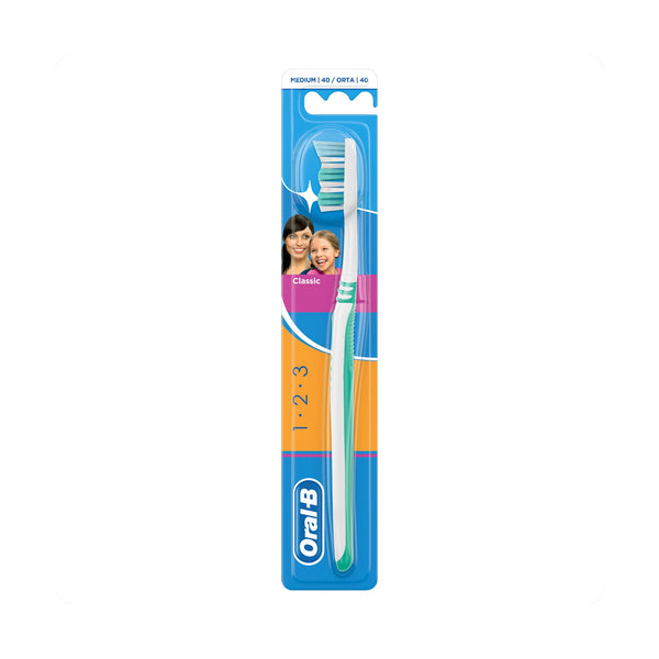 Oral-B Classic Medium Manual Toothbrush Ergonomic Handle