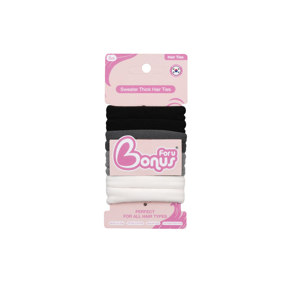 Bonus Sweater Hair Ties, 8 Count