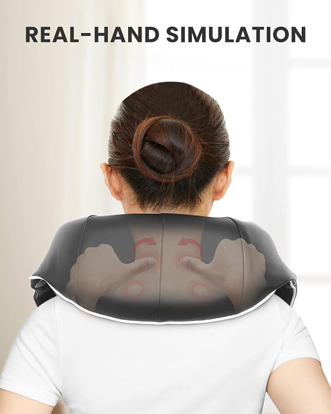 Renpho Shiatsu Neck and Shoulder Massager with Heat, 8 Kneading Nodes, 3 Speeds