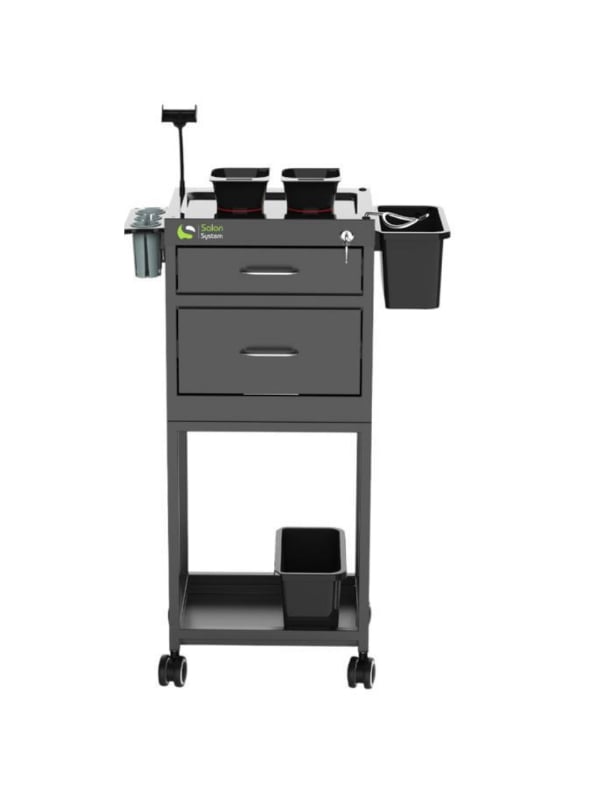 Salon System Workshop Tool Organizer Trolley, Black, Model T-508, Lockable Drawers and Wheels