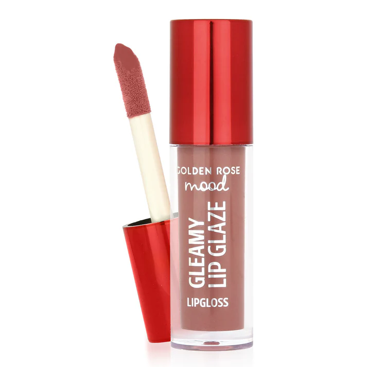 Golden Rose Mood Gleamy Glaze Lipgloss Glossy Finish Nude Kiss 201