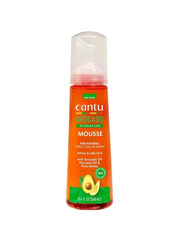 Cantu Avocado Moisturizing Styling Mousse Flaxseed Oil Honey Soft Hold 248 ml